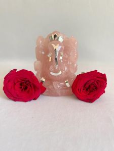 rose quartz resin lord ganesha idol