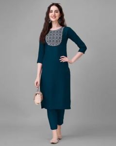 Ladies Rayon Kurti Pant Set