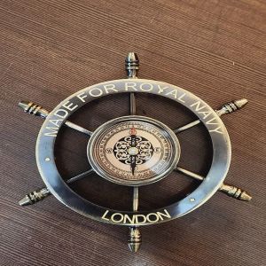 Brass Ship Wheel Compass