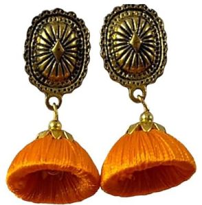 Silk thread earring