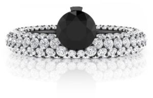 Natural Black Diamond Engagement Rings