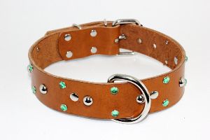 BRU-115 Leather Dog Collar