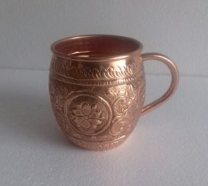 Carved Copper Mugs