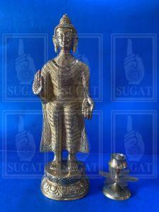 Brass Standing Buddha Statue