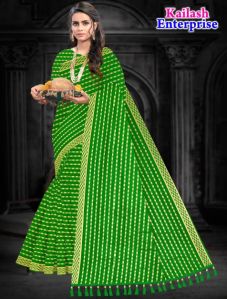 Green Cotton Saree