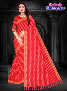 Red Cotton Saree