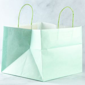 Light Colour Kraft Paper Basket Bag with Cotton Rope Handle