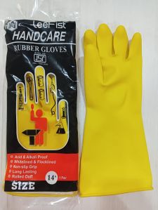 14nch Yellow Leefist Hand Care Industrial Rubber Glove