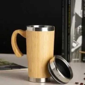 Bamboo Vacuum Flask Coffee Cup