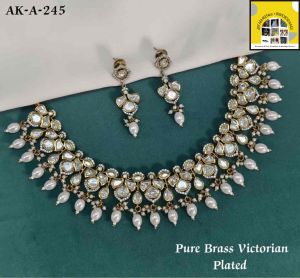 Pure Brass Real Kundan Necklace Set