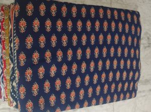 Ajrakh Hand Block Print Cotton Fabric