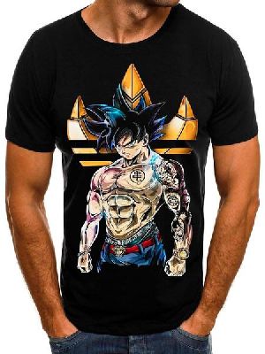 Mens Round Neck Cotton Printed T-Shirt