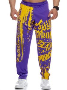 Mens Printed Cotton Track Pants