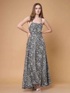 Womens Solid Sleeveless Maxi Smocked Dress