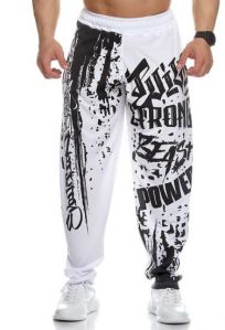 Mens Printed Cotton Track Pants