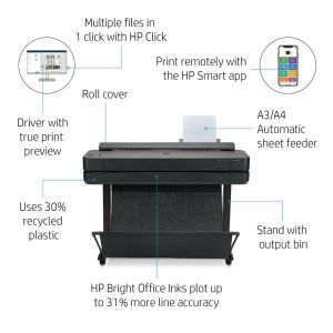 HP DesignJet T650 Large Format Plotter Printer