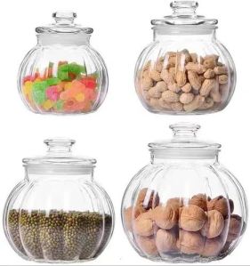 4 Piece Dry Fruit Glass Jar