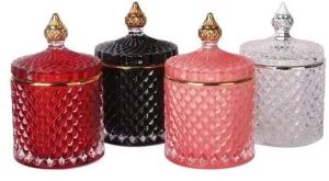 Diamond  Glass Candle Jar