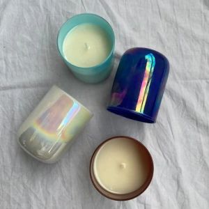 Holographic Glass Candle Jar