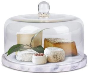 Marble Cake Stand Base Glass Cover Dome