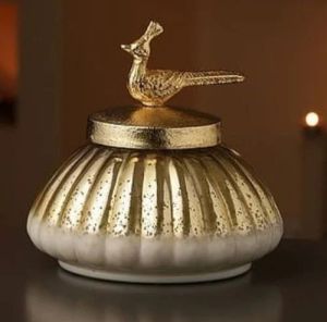 Peacock Golden Dry Fruit Jar