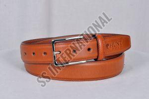 Mens Brown Plain Leather Belt