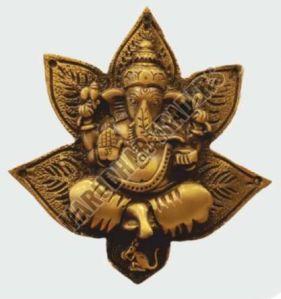 Brass Kamal Ganesha Wall Plate