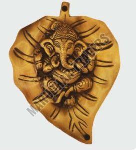 Brass Leaf Ganesha Wall Plate