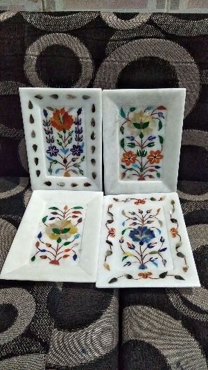 Marble Inlay Work Trays