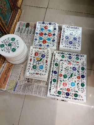 Marble Inlay Work Trays