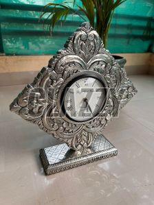 German Silver Table Clock