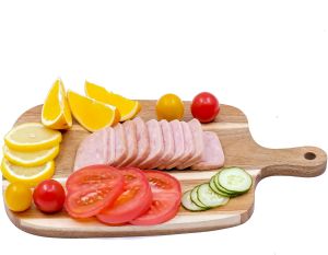 Acacia Wood Cutting Board with Handle Wooden Chopping Board Paddle Round Cutting Boards for Kitchen