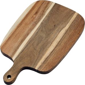 Acacia Wood Cutting Board with Handle Wooden Chopping Board Paddle Round Cutting Boards for Kitchen