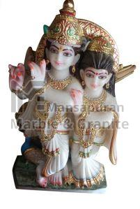 1 Feet Radha Krishna Marble Statue