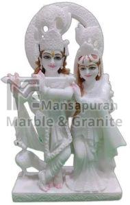 2.5 Feet Marble Radha Krishna Statue