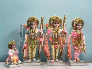 2 Feet Marble Ram Darbar Statue