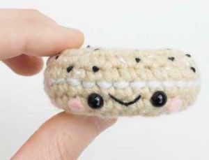 Crochet Stuffed Bagel Toy