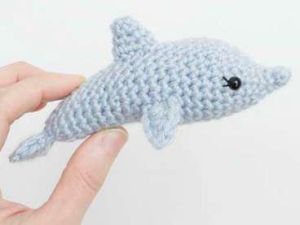 Crochet Stuffed Dolphin Toy