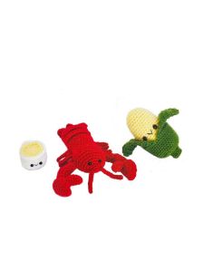 Crochet Stuffed Lobster Corn & Mayonise Dip Toy Set