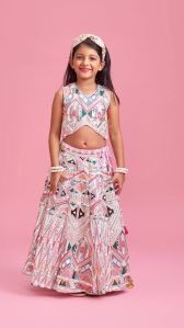 Kids Crop Top With Lehenga