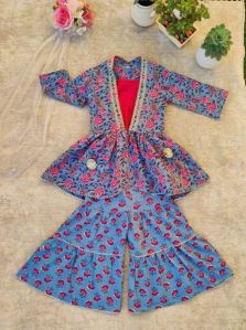 Three Piece Floral Sharara set