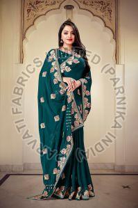 Ladies Hand Dyed Handloom Chiffon Silk Saree