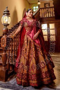 Women Fancy Velvet Bridal Lehenga Choli