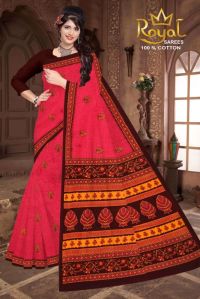 Julie Magenta & Dark Brown Cotton Saree