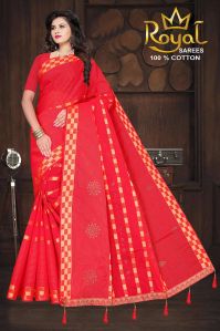 Lavanya Red Cotton Saree