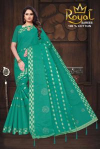 Lavanya Sea Green Cotton Saree