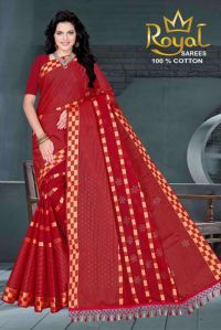 Pragati Maroon Cotton Saree