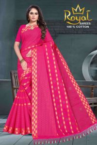 Pragati Pink Cotton Saree