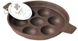 Aarogyam Cast Iron Appam/Kuzhi/Paniyaram Maker Tawa 7 Cavity Double Handle