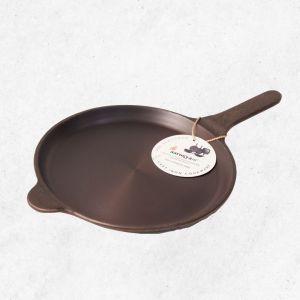 Aarogyam Cast Iron Dosa/Omlet/Fish Fry/Uttapam/Roasting Long Handle 10 inch, Gas & Induction Compati